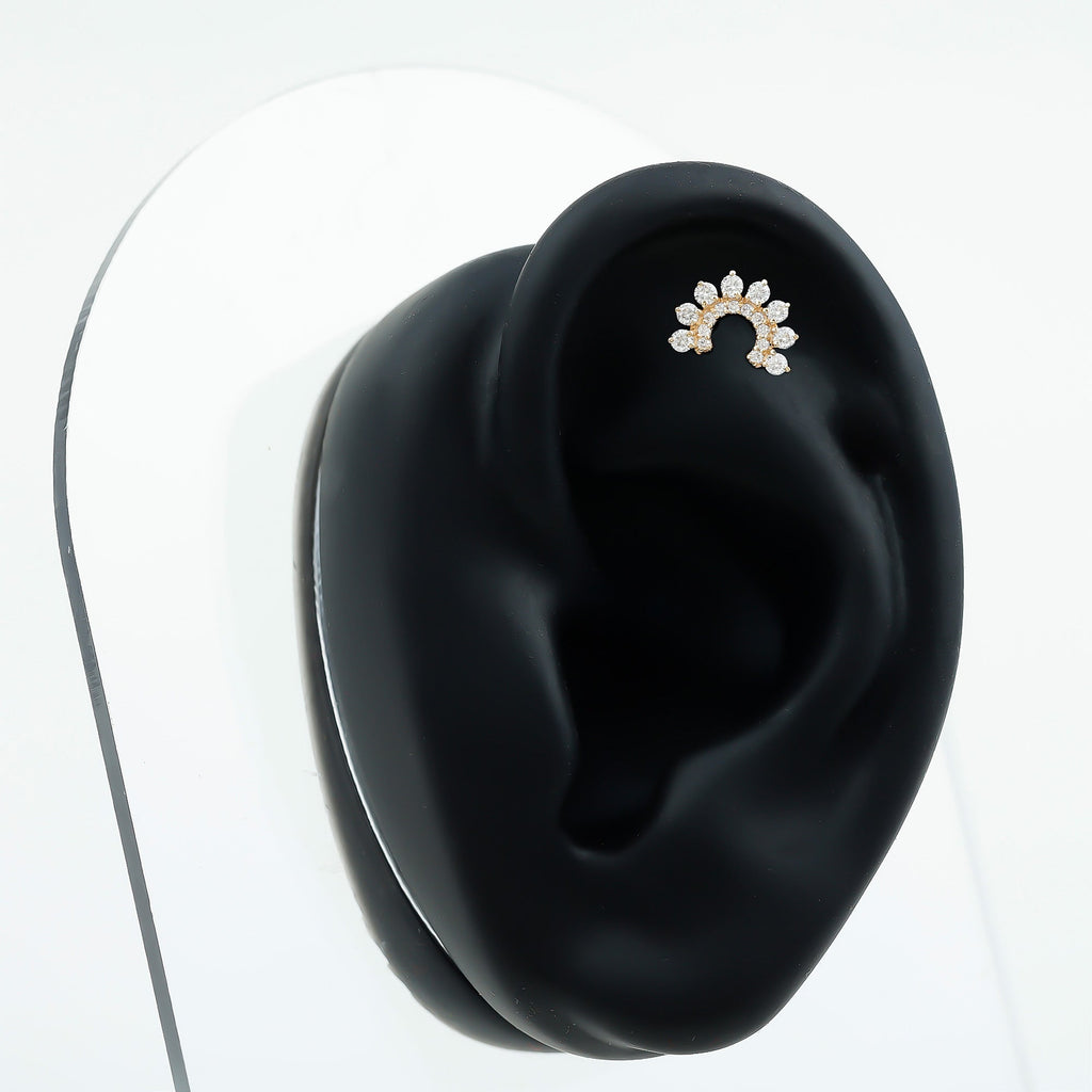Princess Cut Moissanite Solitaire Conch Earring