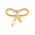 Natural Diamond Bow Earring for Cartilage Piercing
