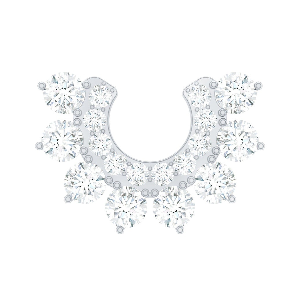 Certified Moissanite Cluster Curved Conch Earring