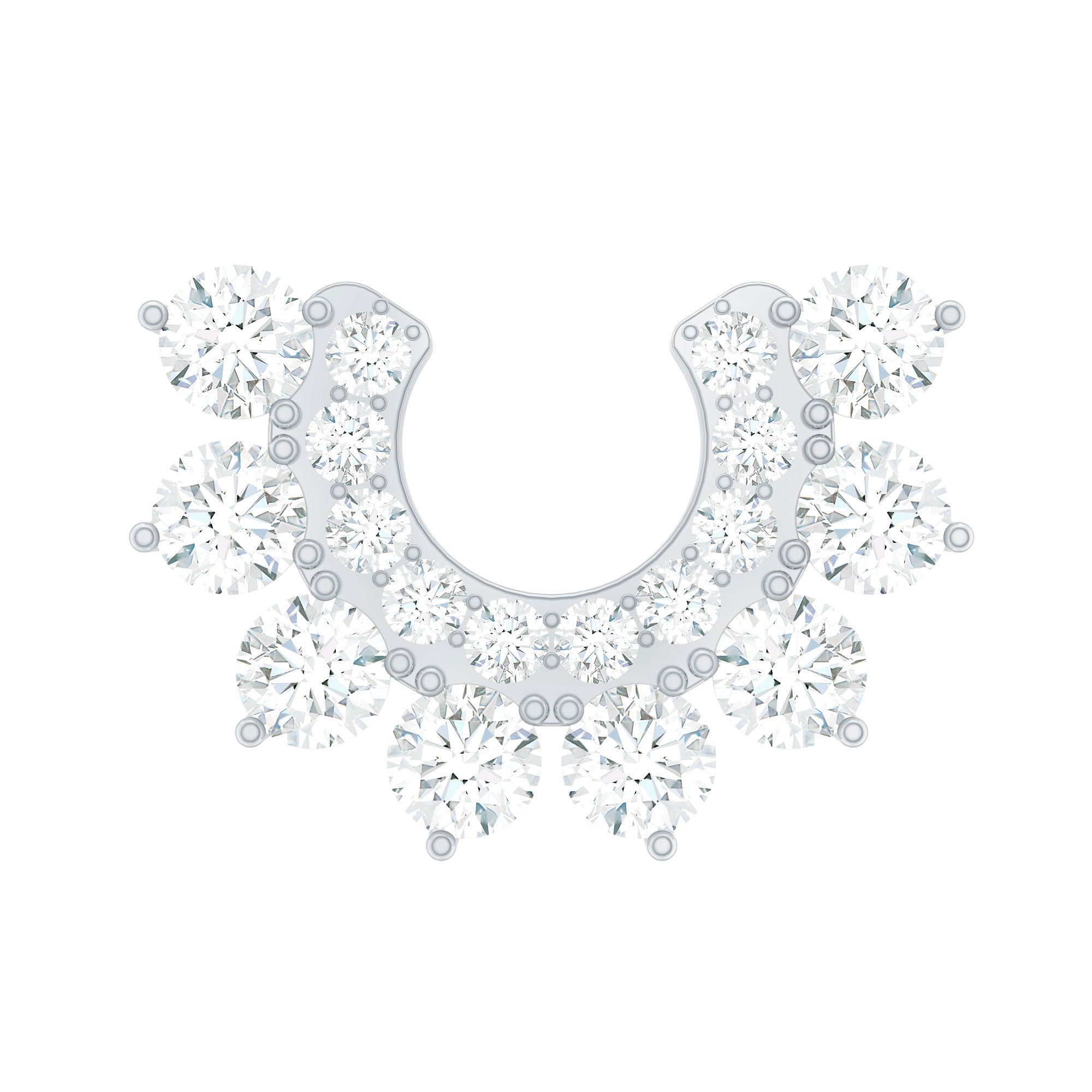 Certified Moissanite Cluster Curved Conch Earring
