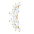 Marquise and Round Moissanite Curved Crawler Earring