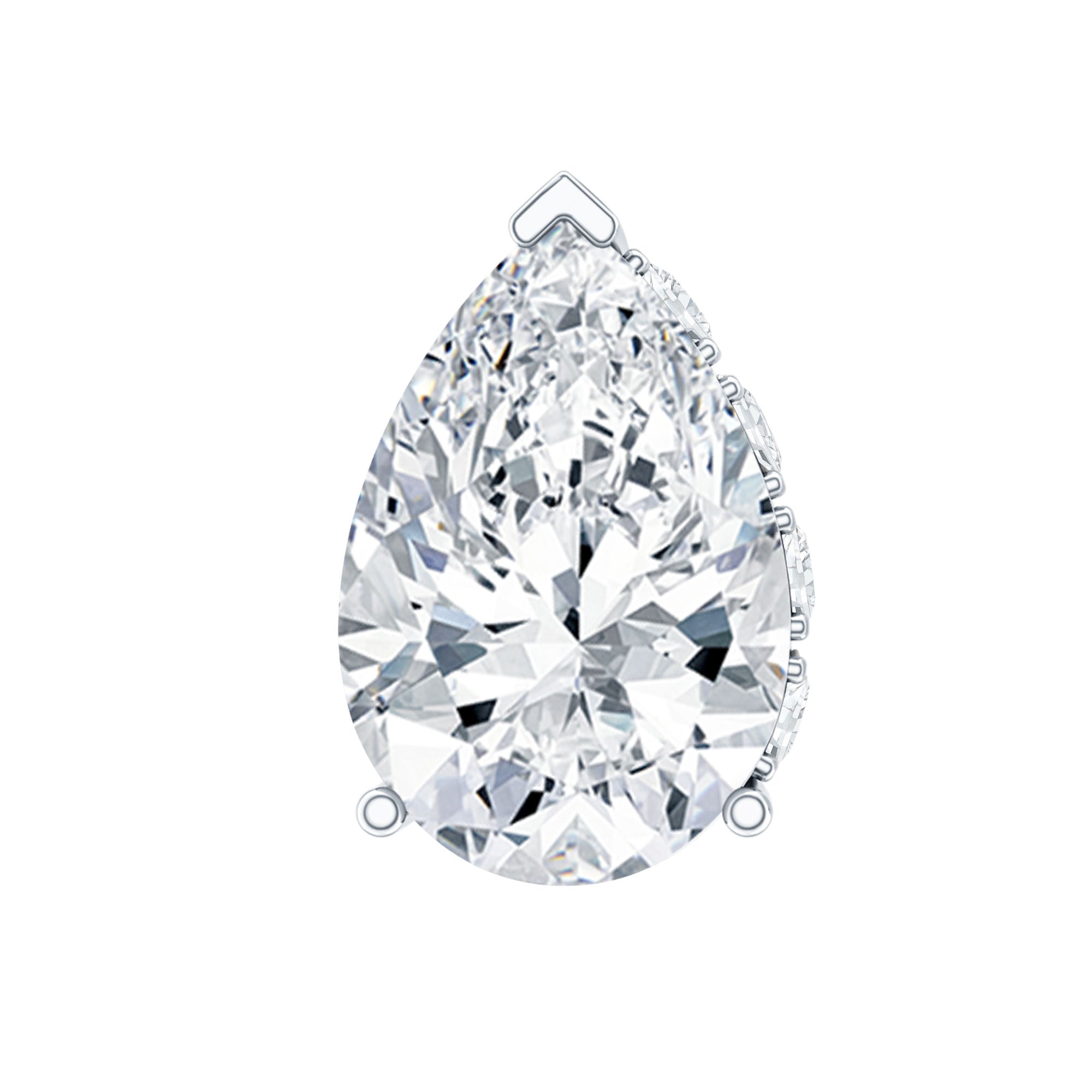Pear Shaped Moissanite Solitaire Cartilage Earring