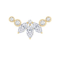 Marquise Moissanite Curved Crawler Earring for Helix Piercing