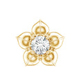 Round Moissanite Flower Earring for Helix Piercing