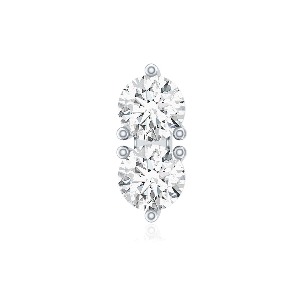 Natural Diamond 2 Stone Earring for Tragus Piercing