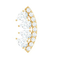 Pear and Round Moissanite Curved Cartilage Earring