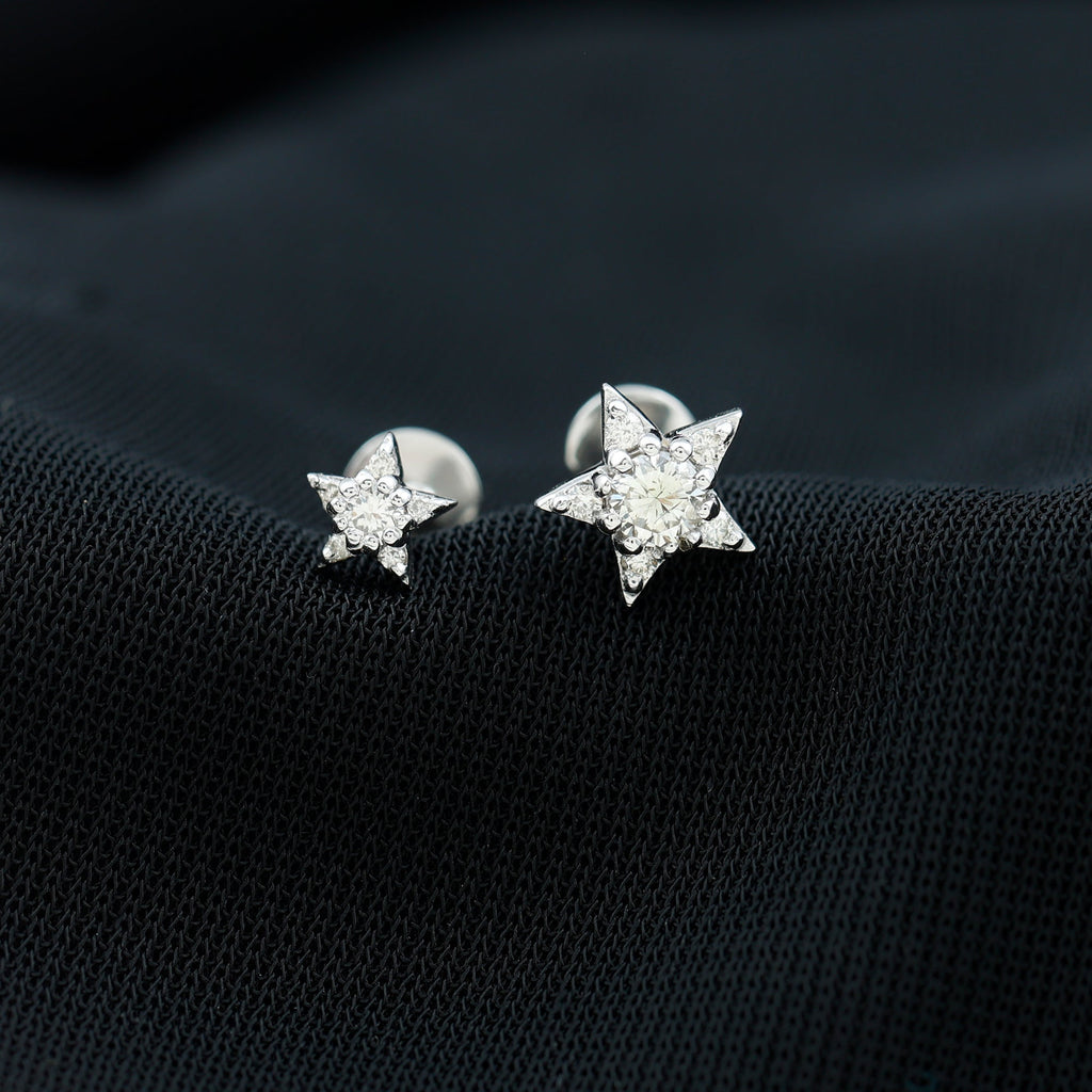 Minimalist Diamond Star Earring for Tragus Piercing