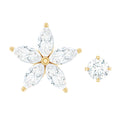 Marquise Moissanite Flower Cartilage Earring Set