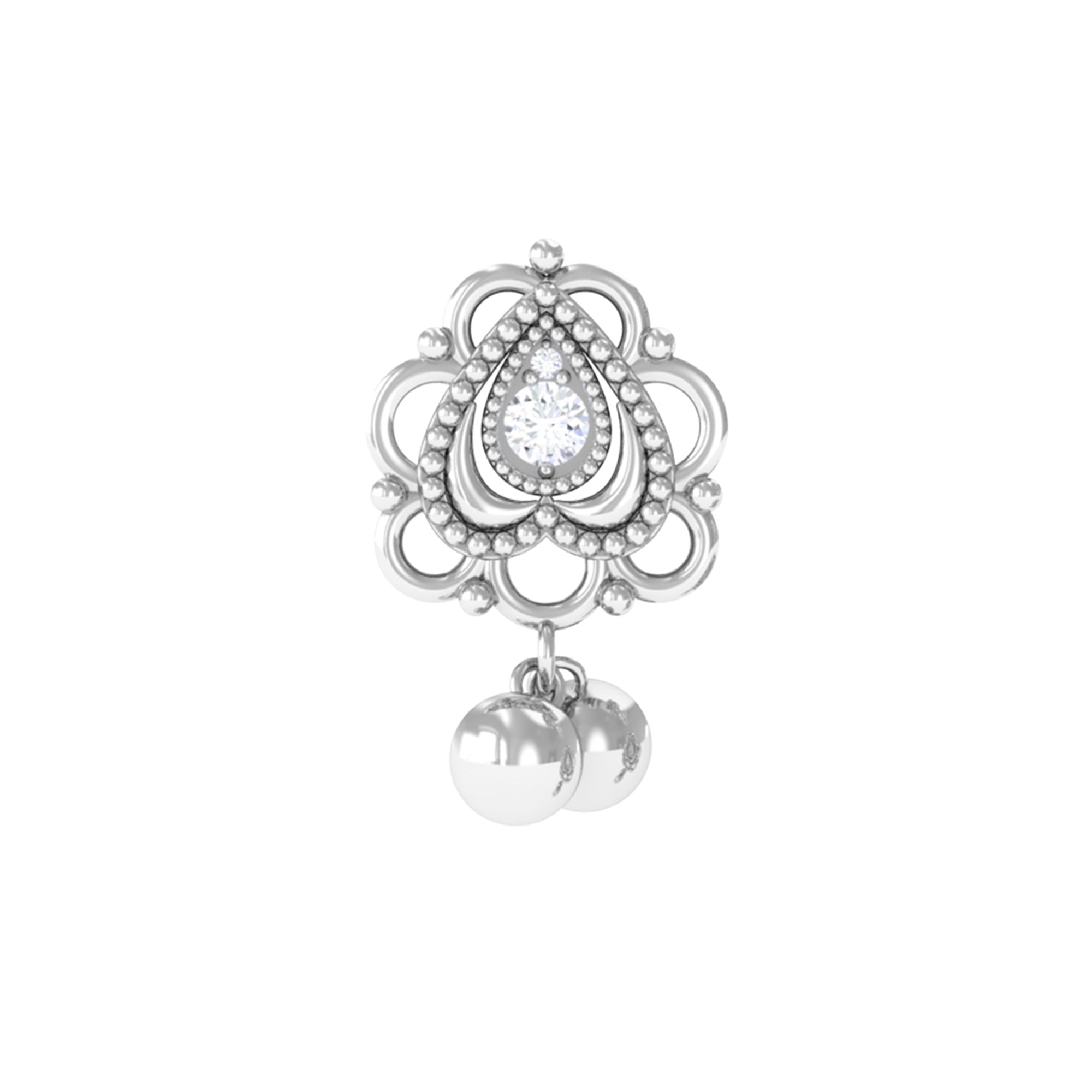 Antique Moissanite Drop Earring for Cartilage Piercing