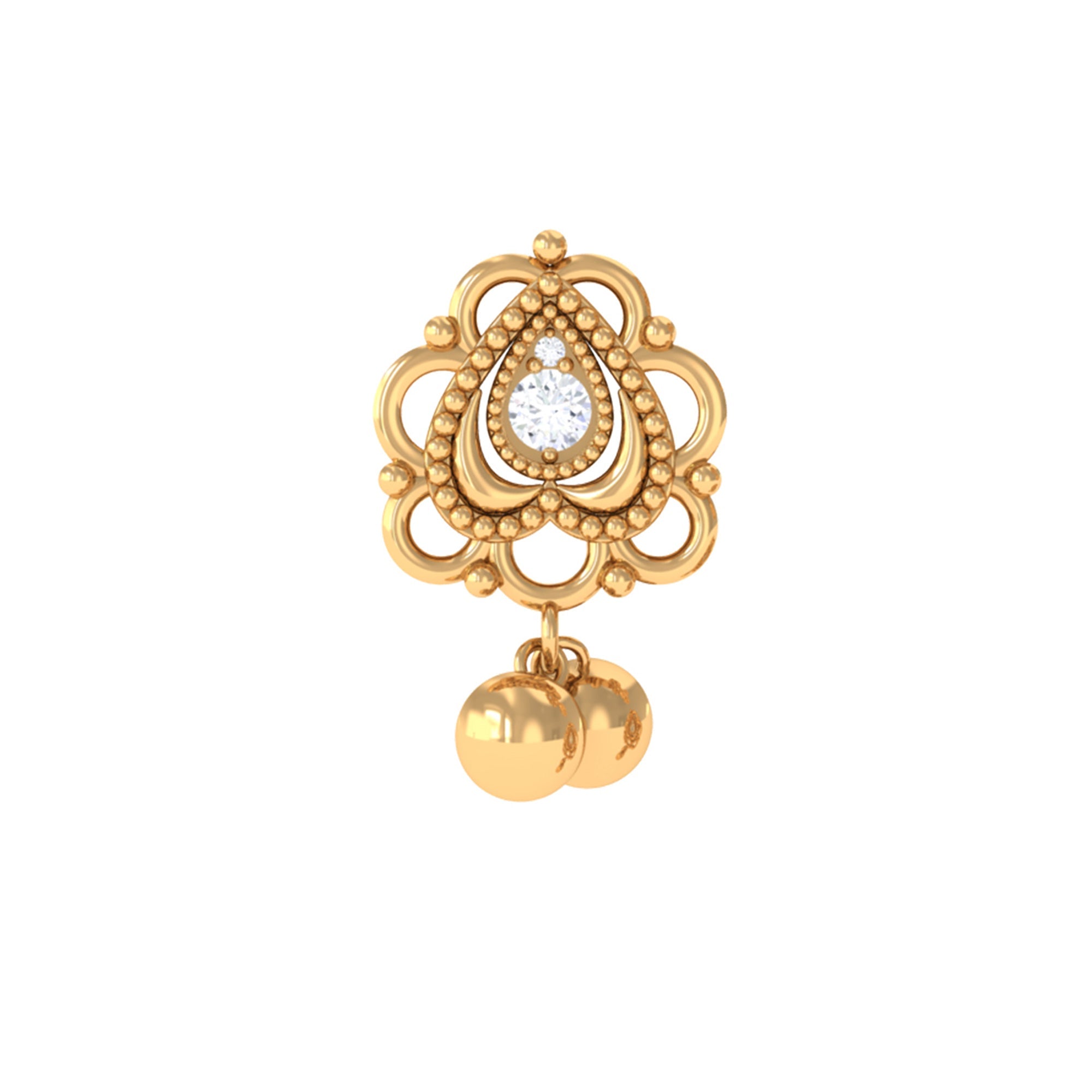Antique Moissanite Drop Earring for Cartilage Piercing