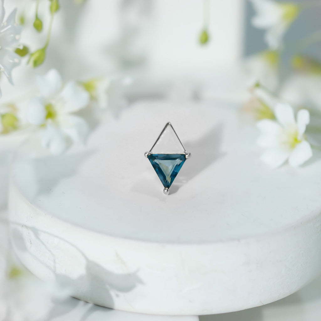 Triangle London Blue Topaz Geometric Earring