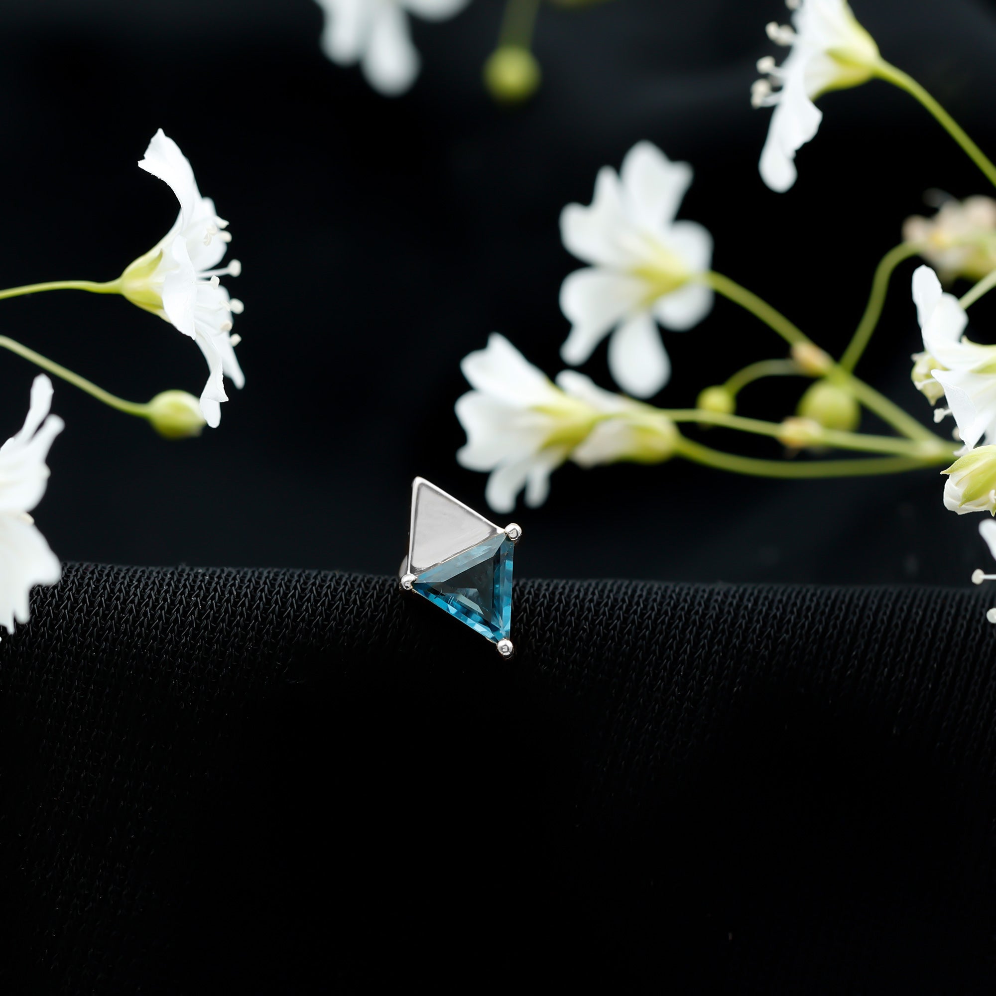 Triangle London Blue Topaz Geometric Earring