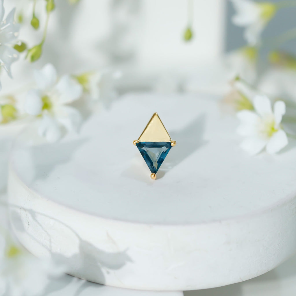 Triangle London Blue Topaz Geometric Earring