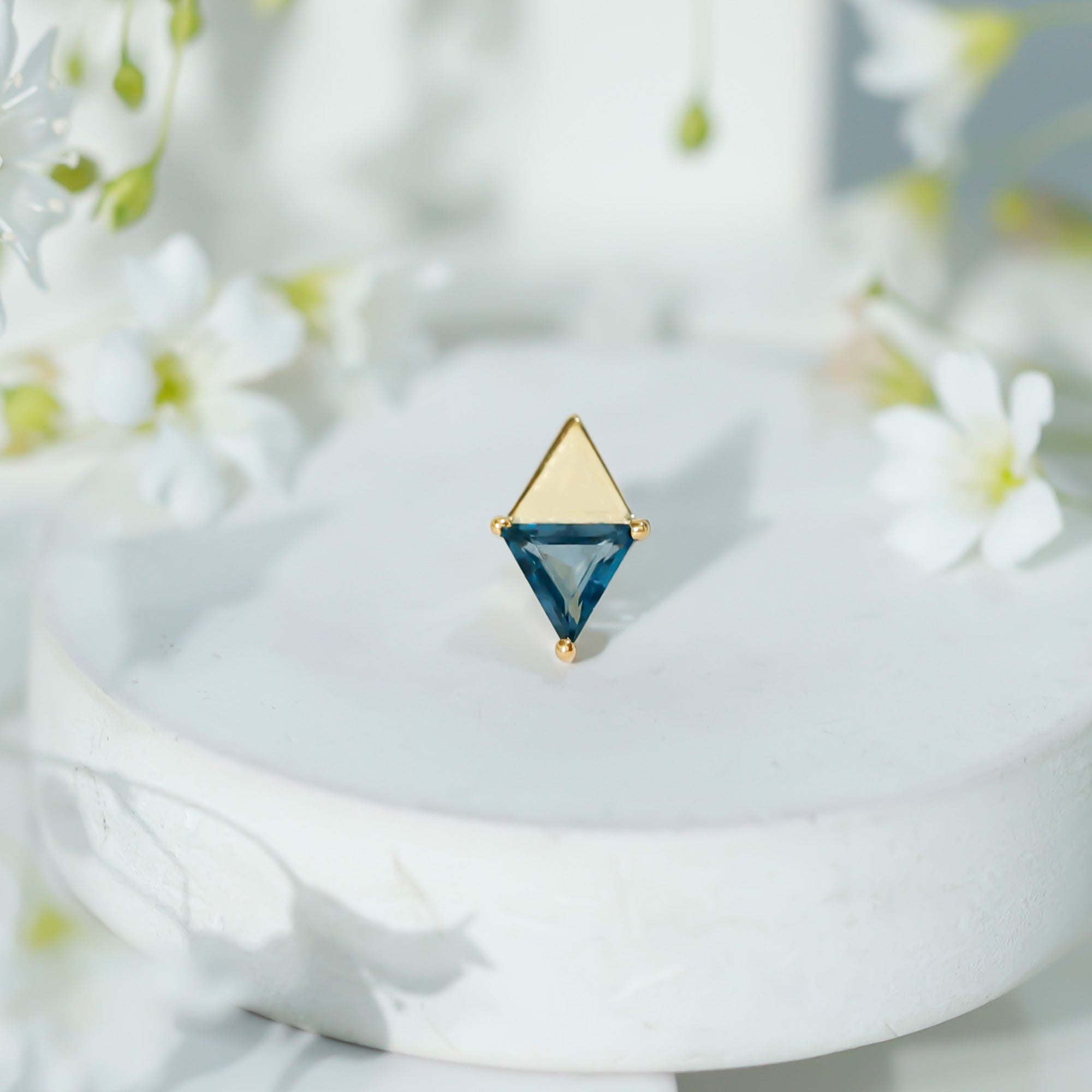 Triangle London Blue Topaz Geometric Earring