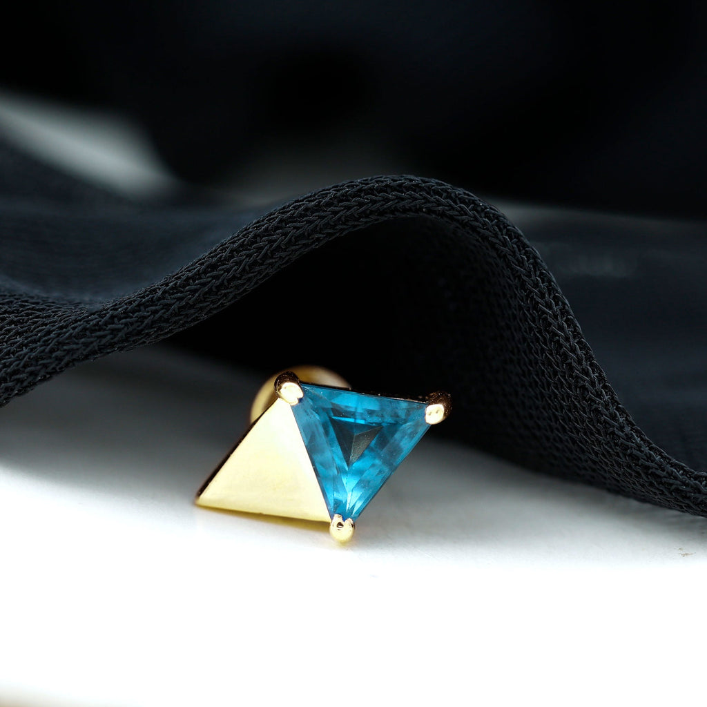 Triangle London Blue Topaz Geometric Earring