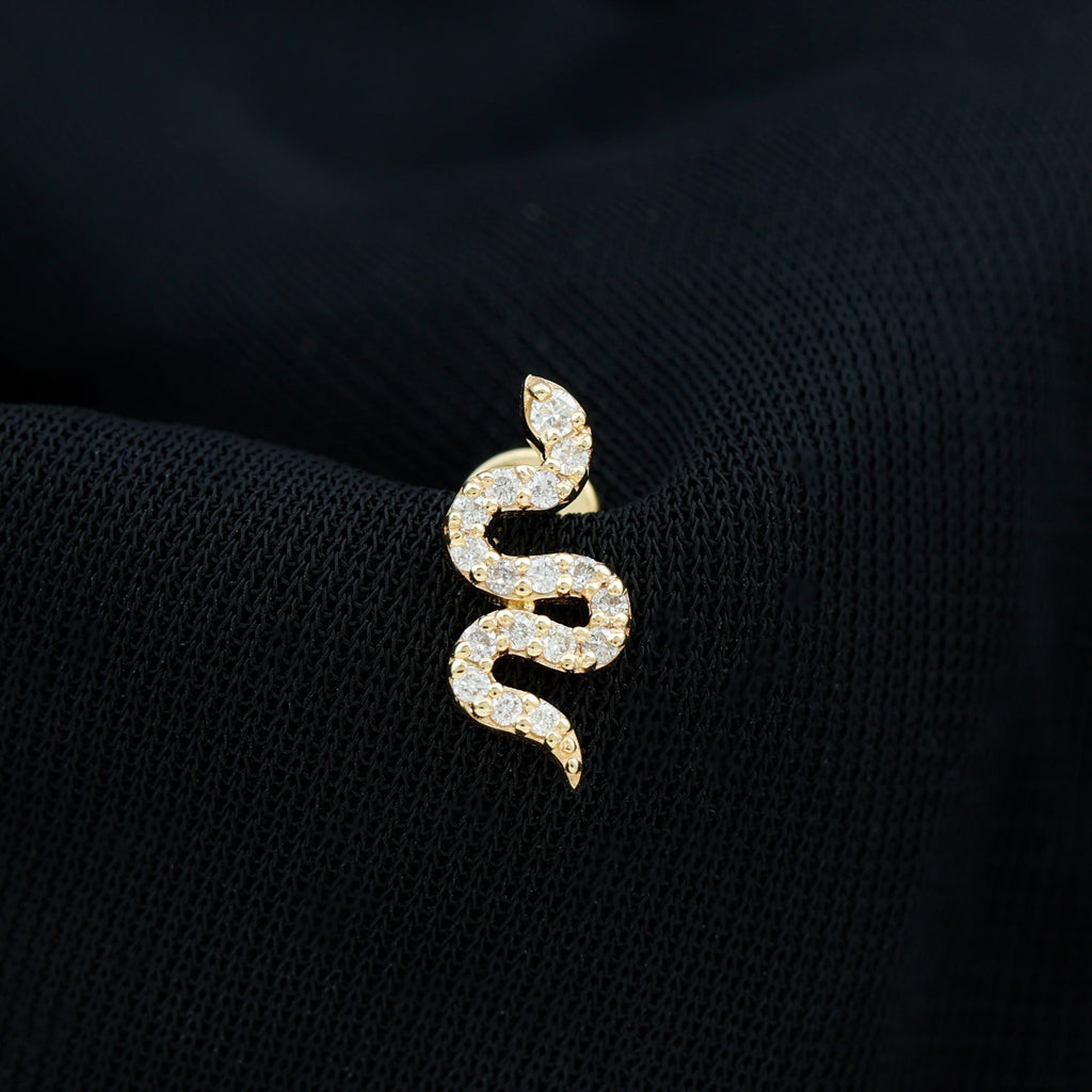 Unique Moissanite Snake Crawler Cartilage Earring