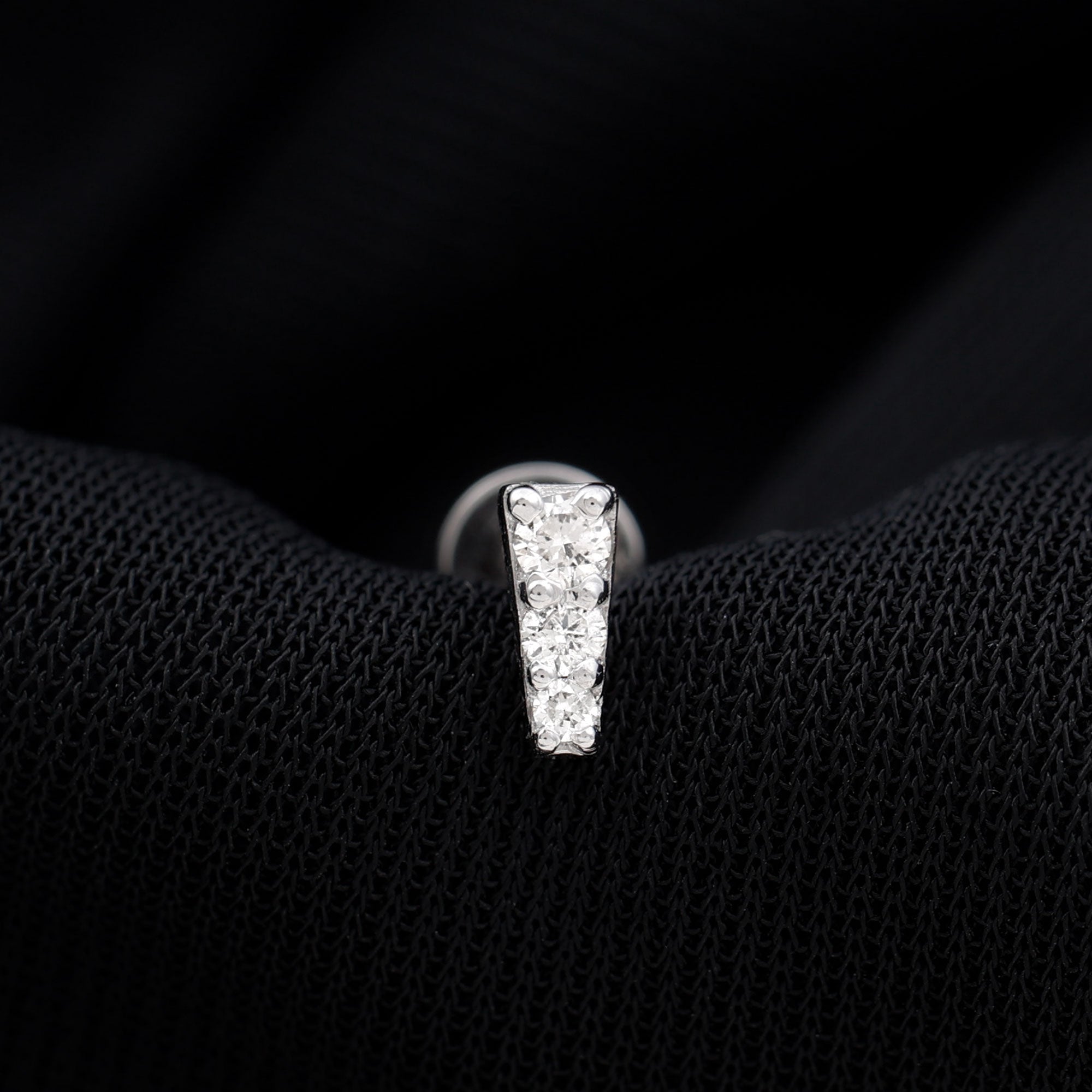 Minimal Diamond Unique Earring for Tragus Piercing