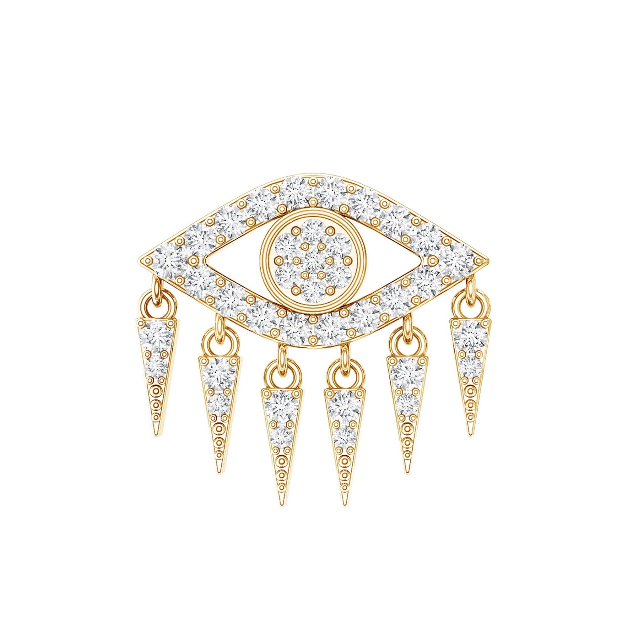 Unique Moissanite Evil Eye Earring for Cartilage Piercing