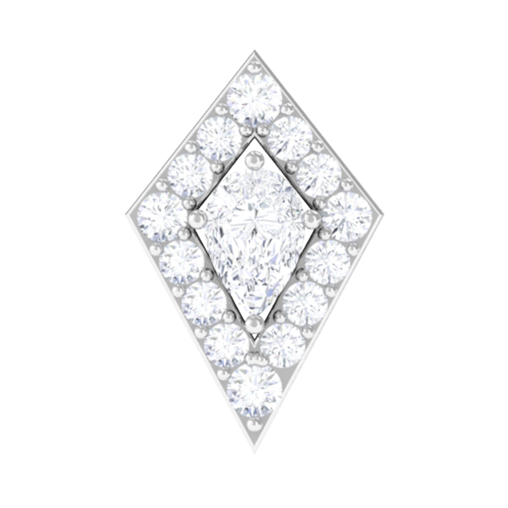 Unique Moissanite Kite Earring for Cartilage Piercing