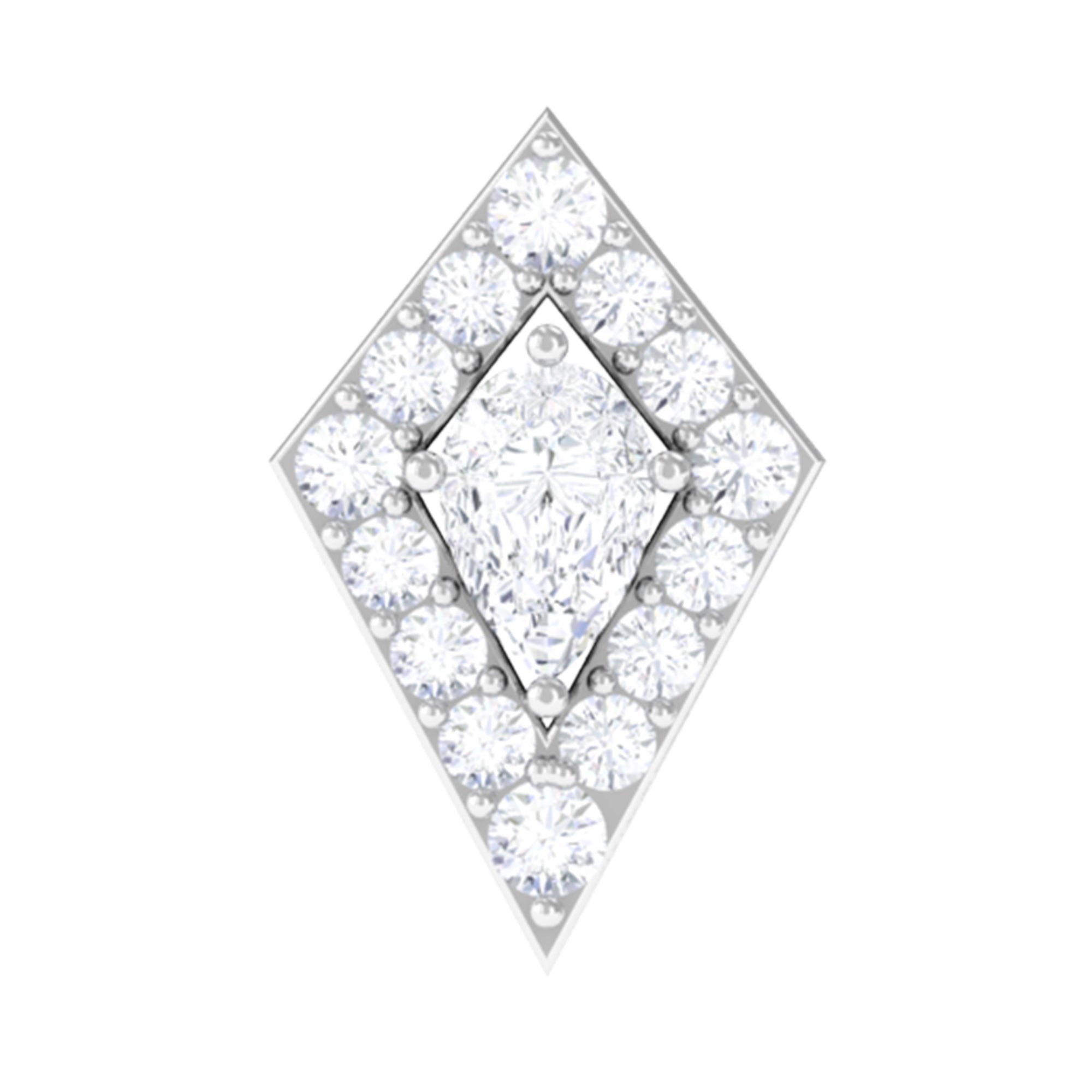Unique Moissanite Kite Earring for Cartilage Piercing