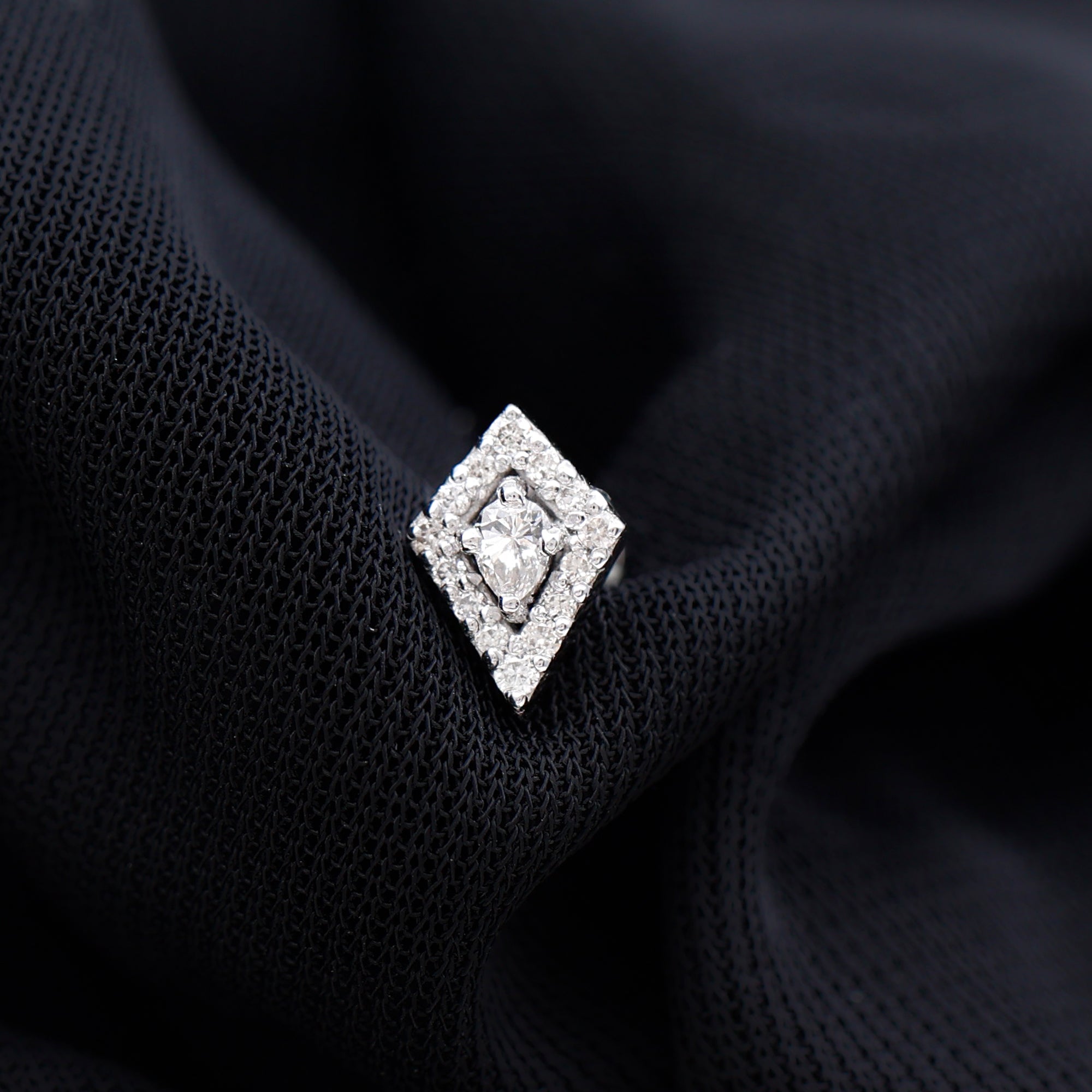 Unique Moissanite Kite Earring for Cartilage Piercing