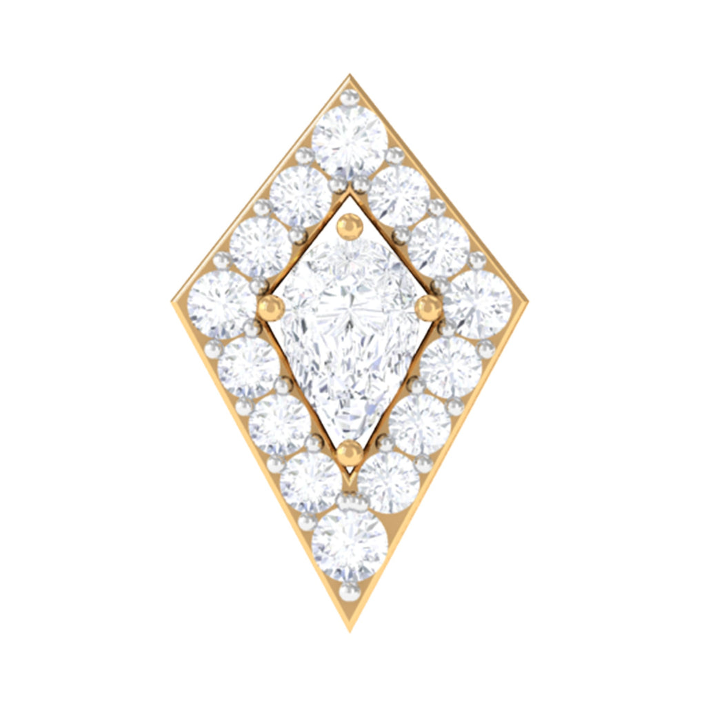 Unique Moissanite Kite Earring for Cartilage Piercing