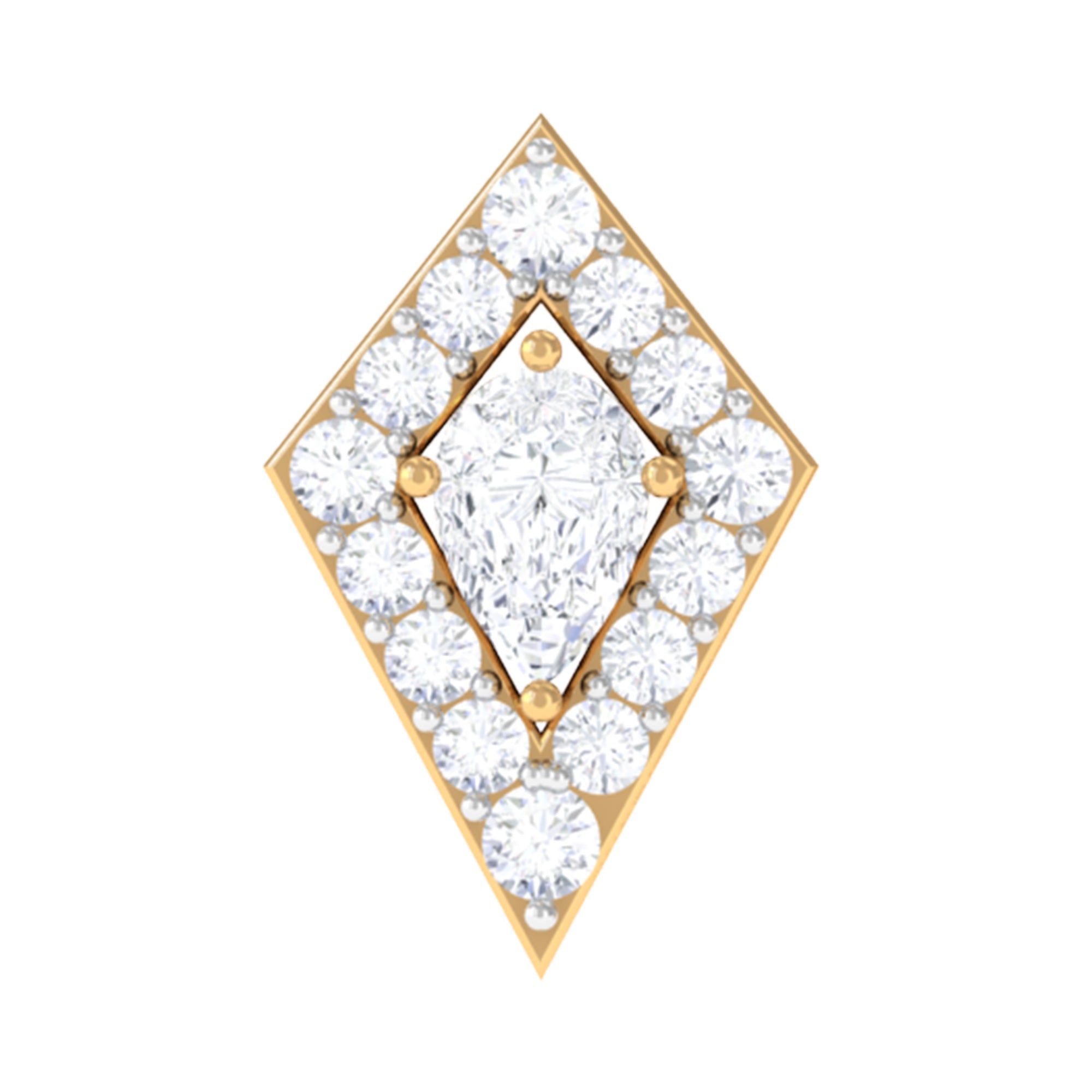 Unique Moissanite Kite Earring for Cartilage Piercing