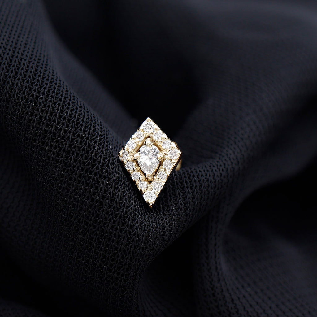 Unique Moissanite Kite Earring for Cartilage Piercing