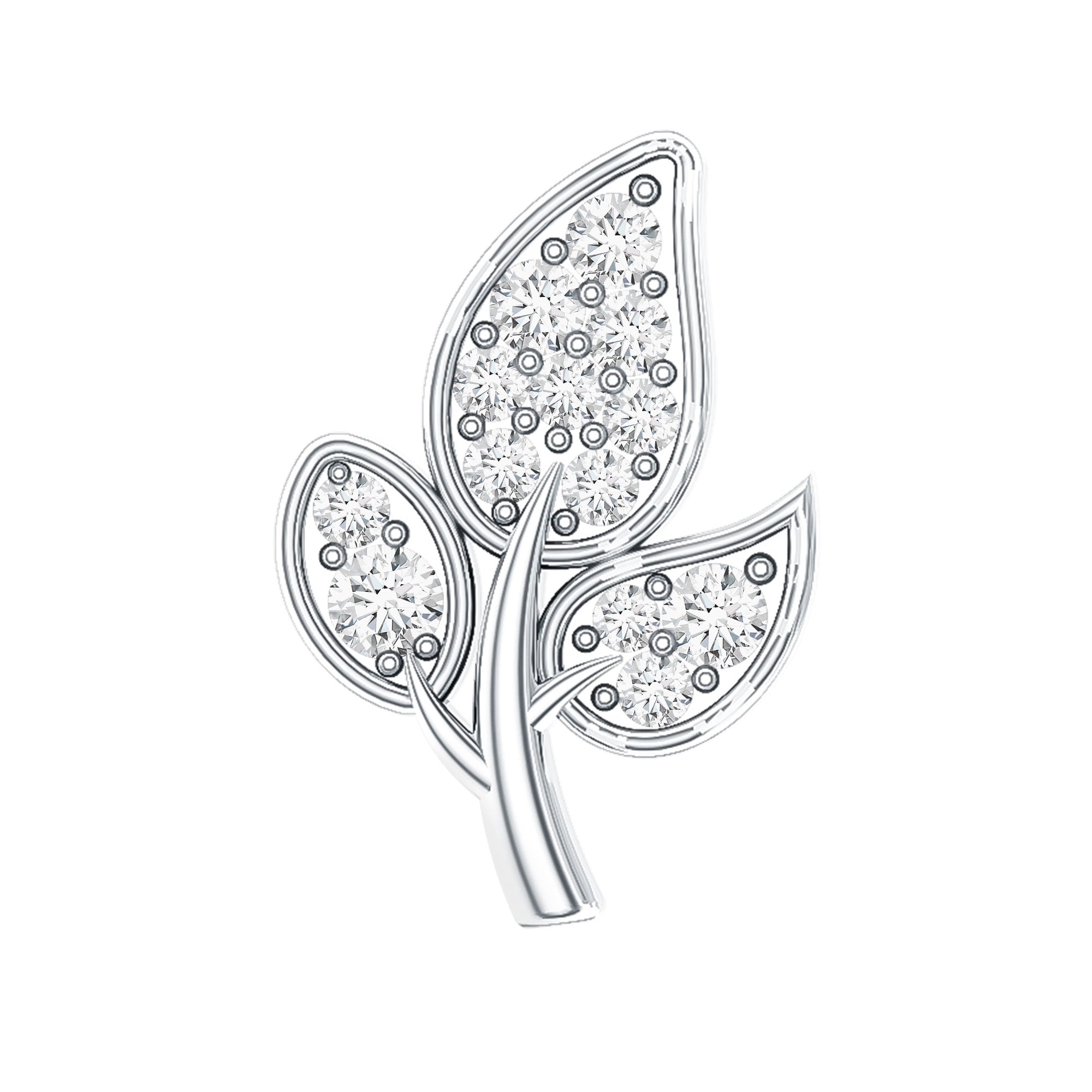 Dainty Moissanite Leaf Earring for Cartilage Piercing