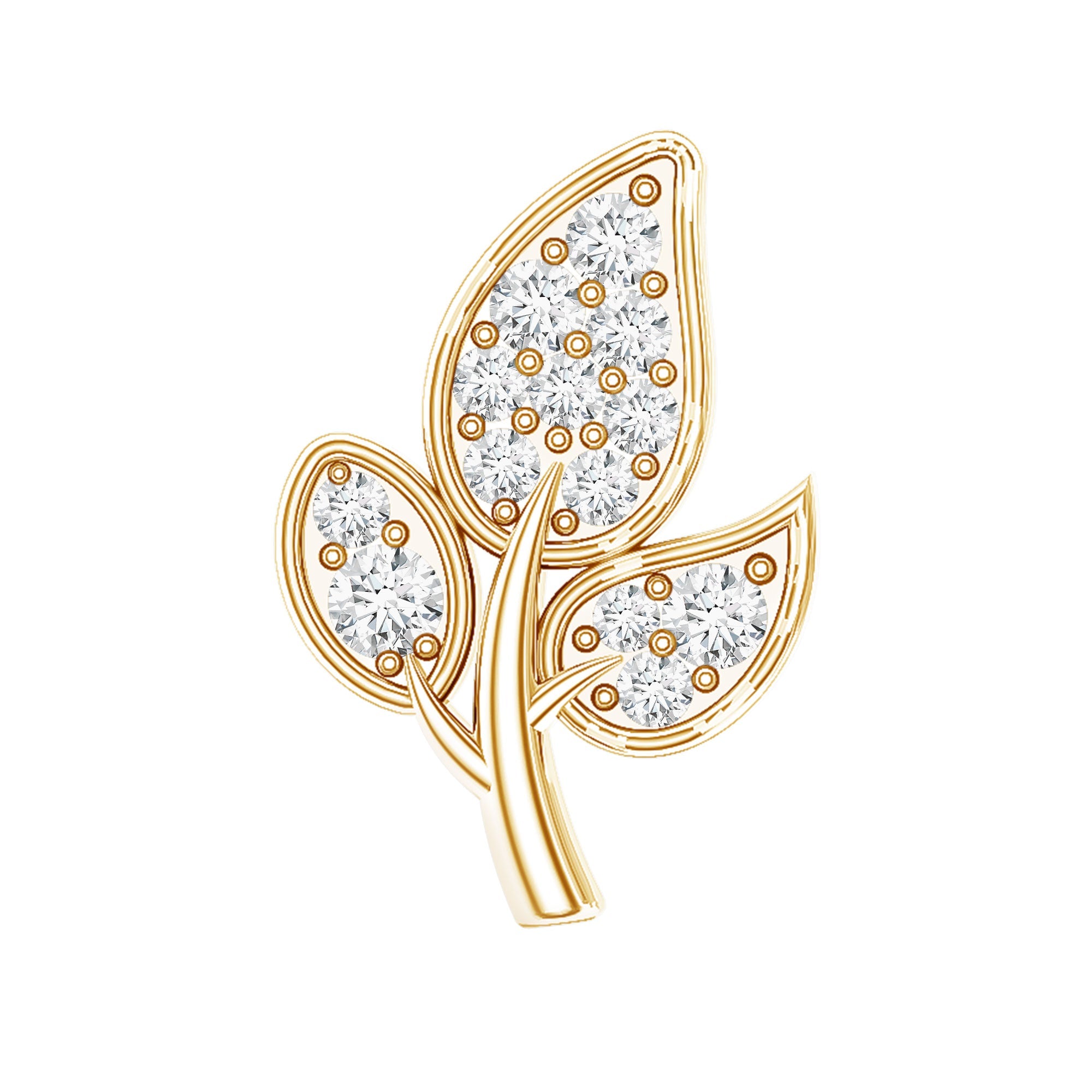 Dainty Moissanite Leaf Earring for Cartilage Piercing
