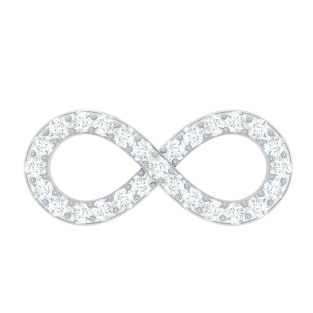 Round Diamond Infinity Earring for Cartilage Piercing