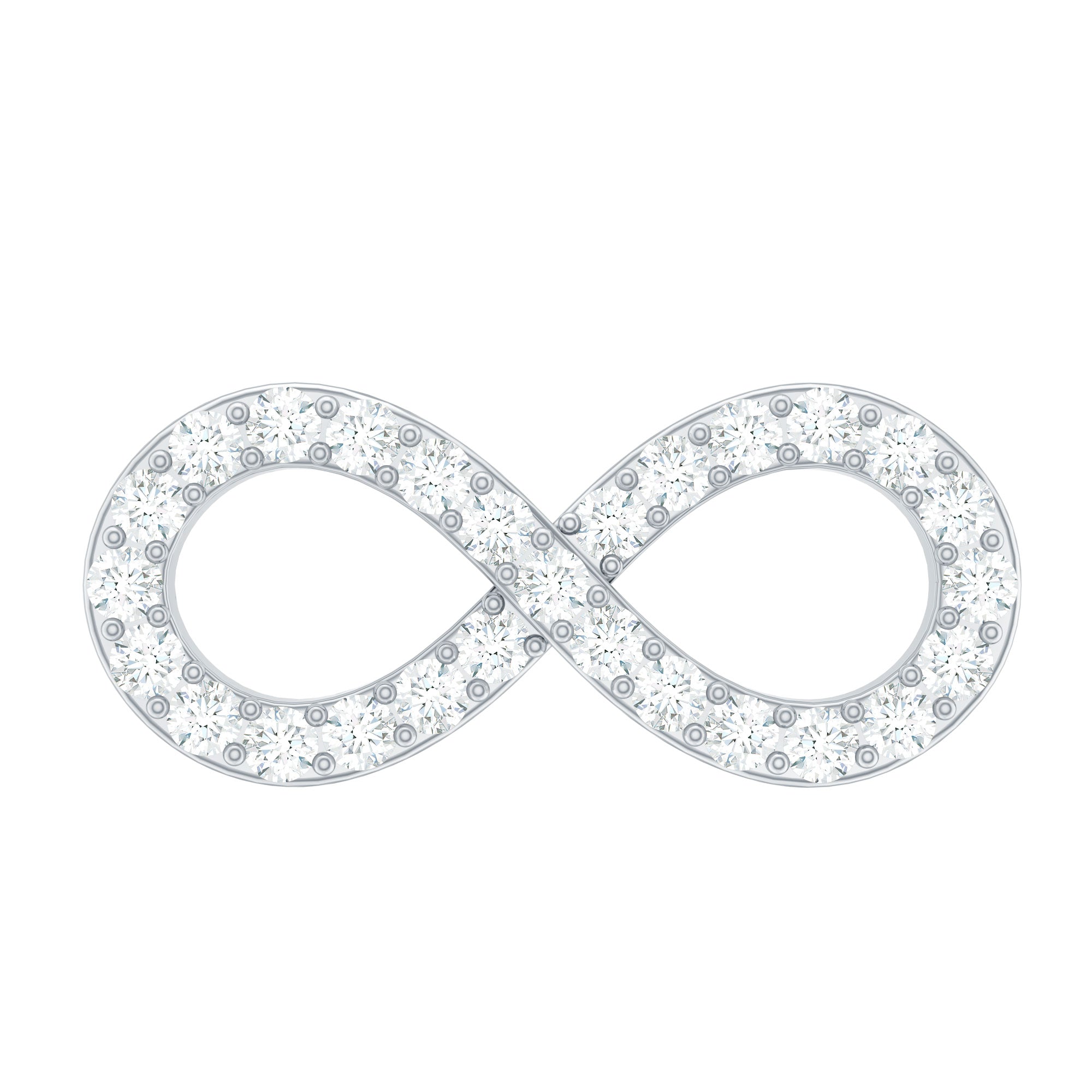 Round Diamond Infinity Earring for Cartilage Piercing