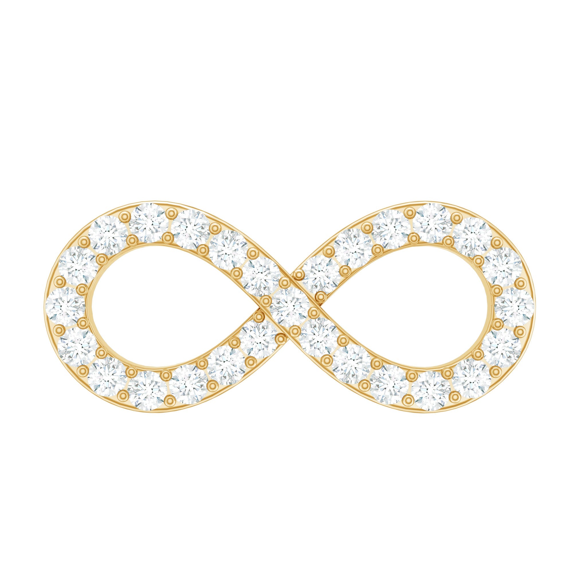 Round Diamond Infinity Earring for Cartilage Piercing