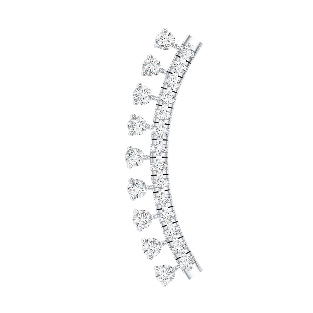 Certified Moissanite Curved Crawler Earring