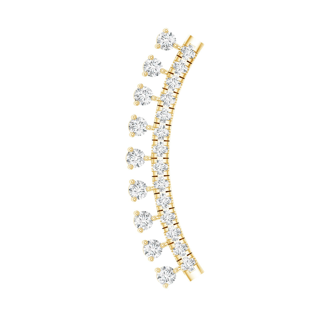Certified Moissanite Curved Crawler Earring