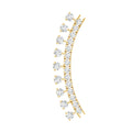 Certified Moissanite Curved Crawler Earring