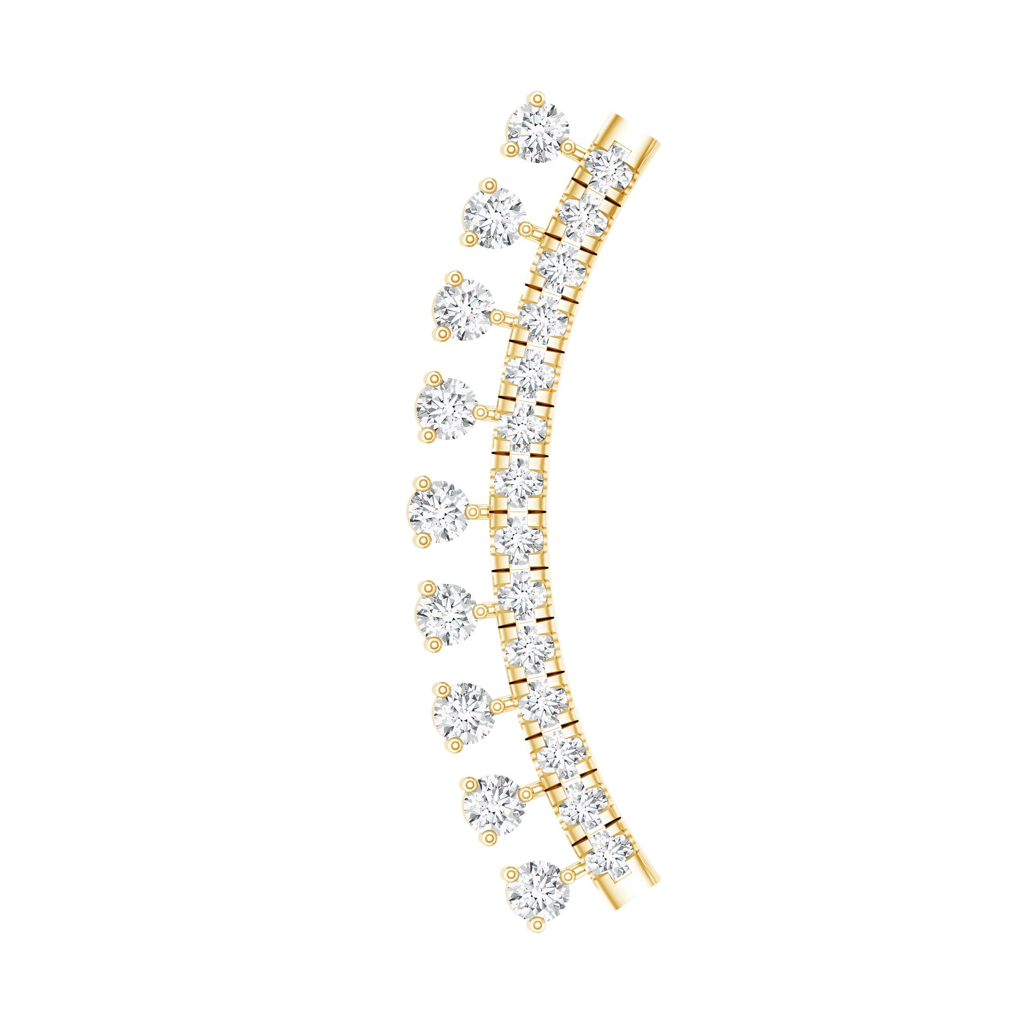 Certified Moissanite Curved Crawler Earring