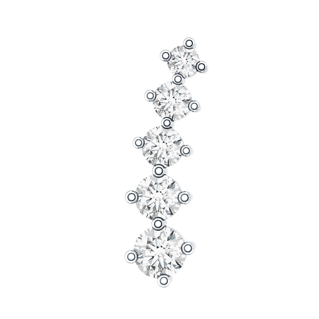 Minimal Moissanite Crawler Earring For Helix Piercing