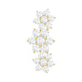 Certified Moissanite Flower Ear Climber Earring