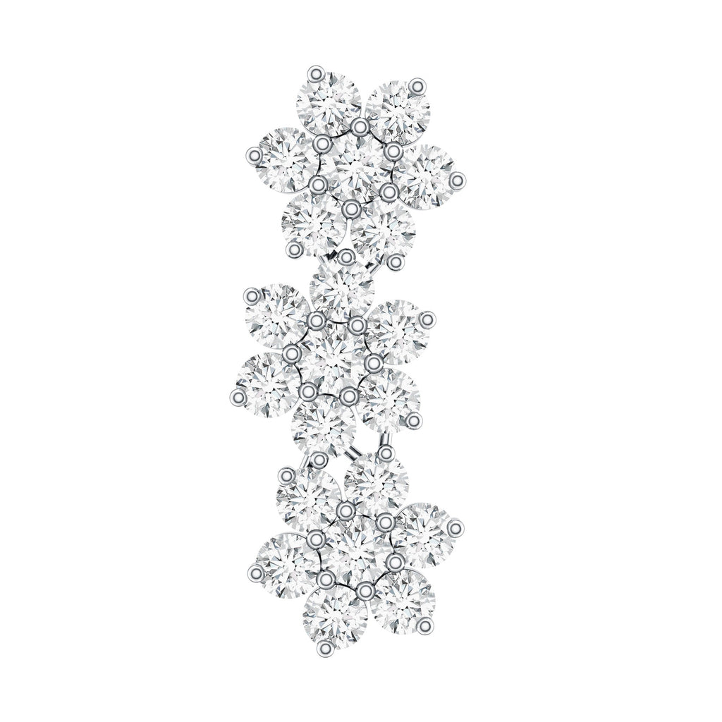 Certified Moissanite Flower Ear Crawler Earring for Women