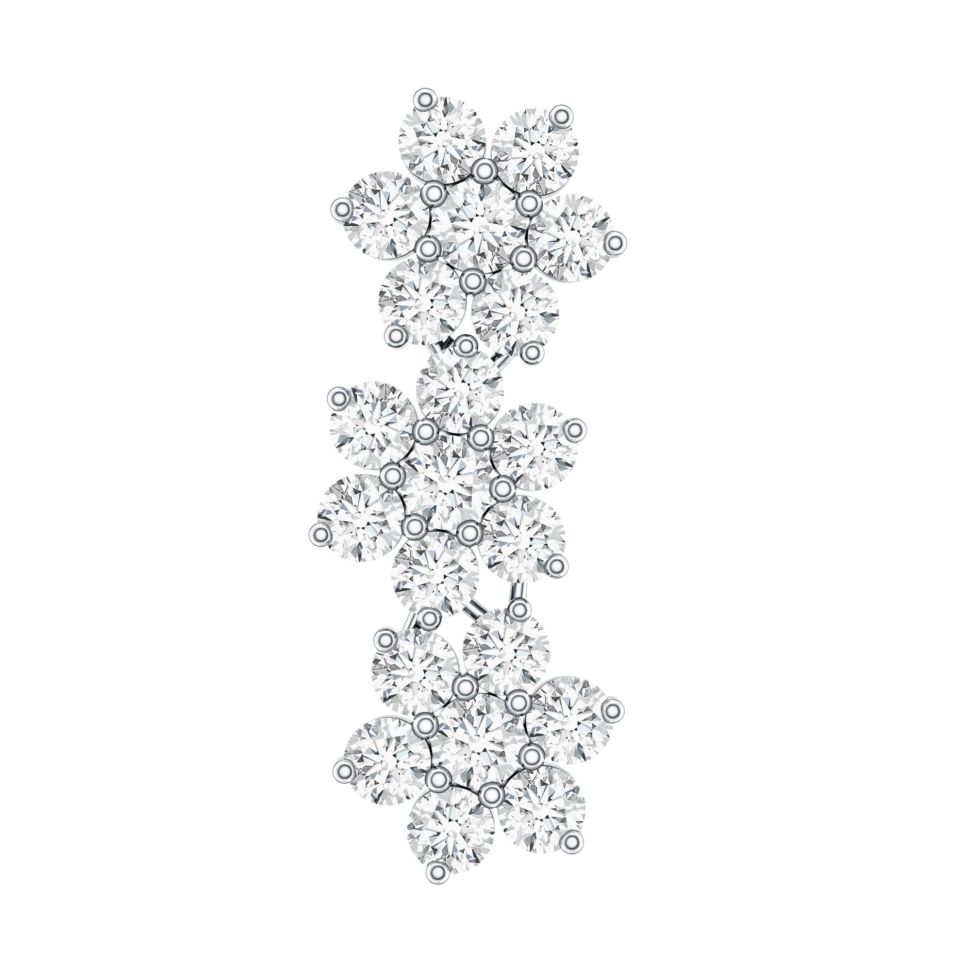 Certified Moissanite Flower Ear Crawler Earring for Women