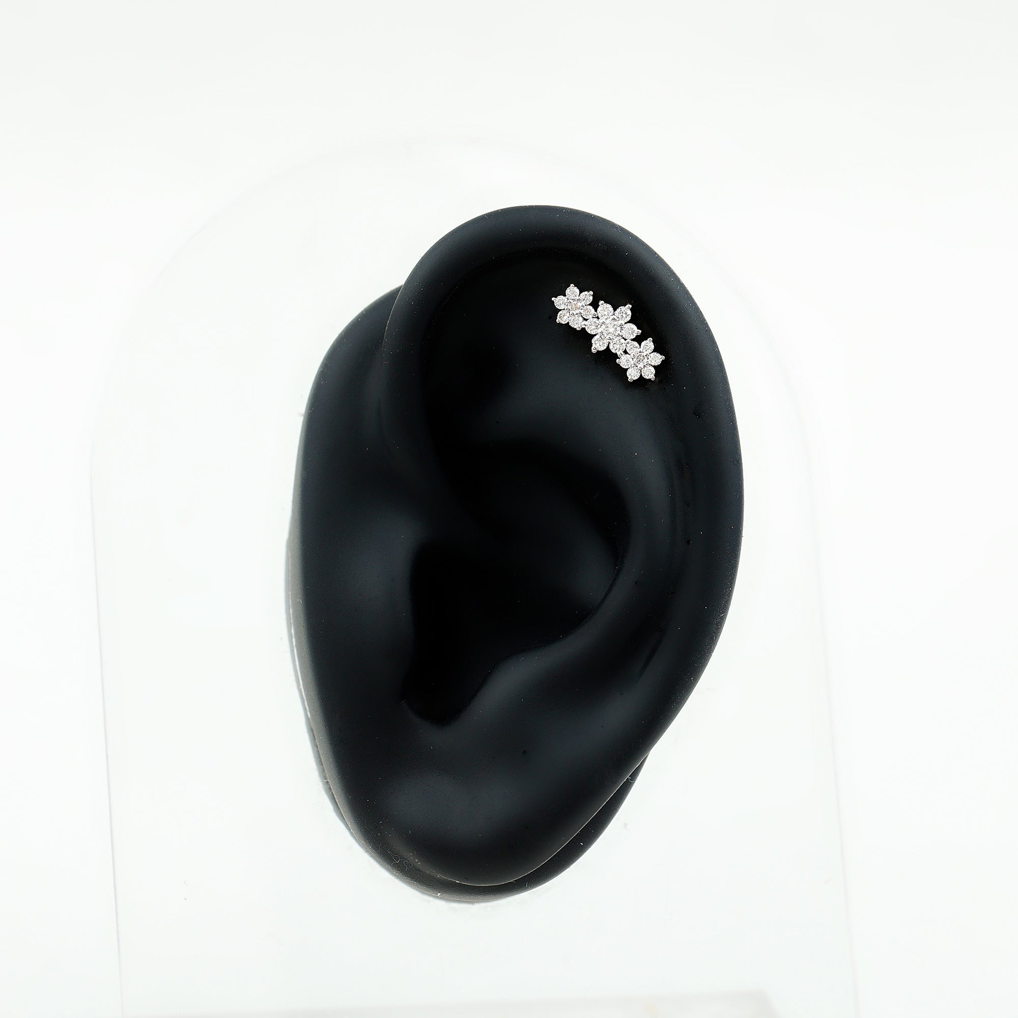 Certified Moissanite Flower Ear Crawler Earring for Women