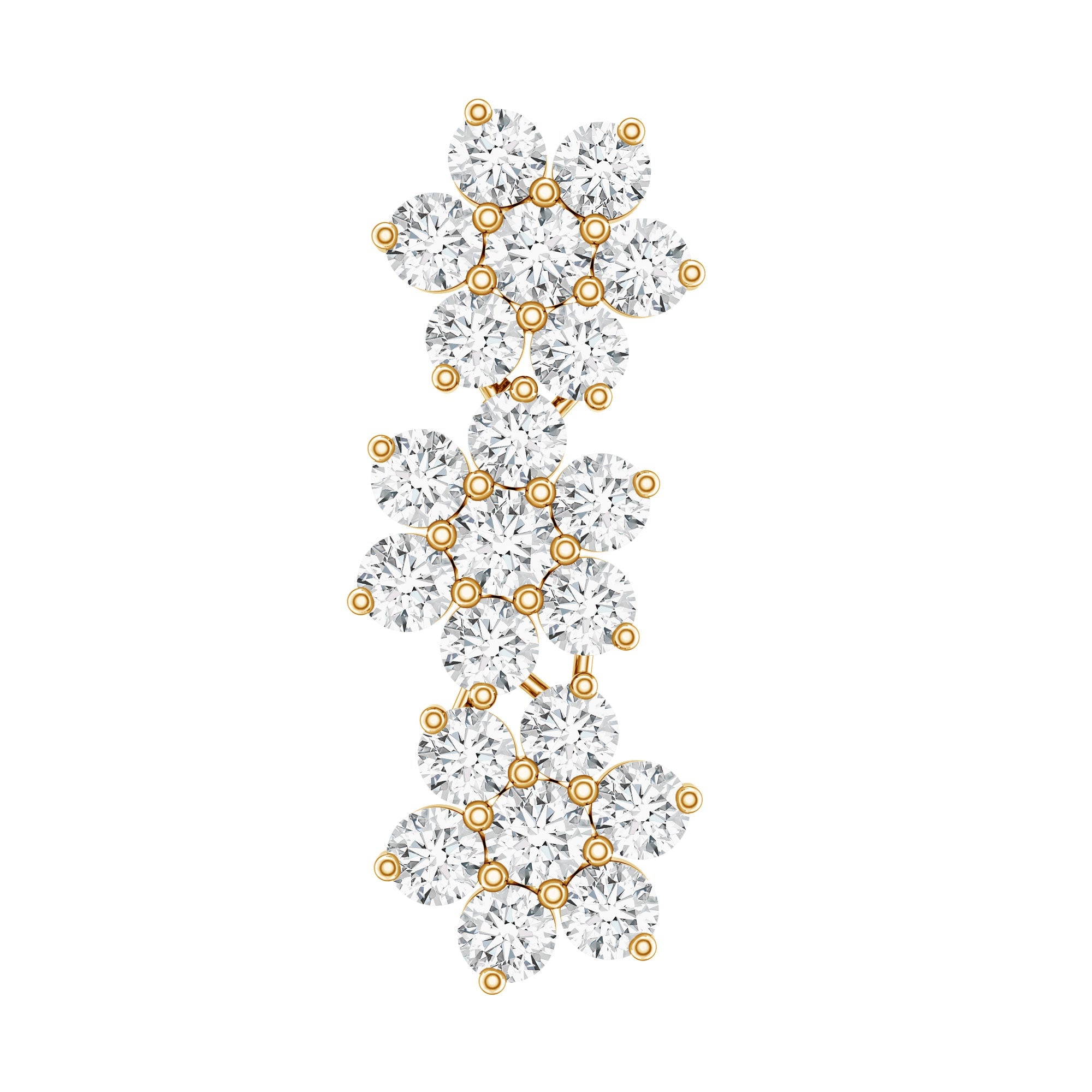 Certified Moissanite Flower Ear Crawler Earring for Women