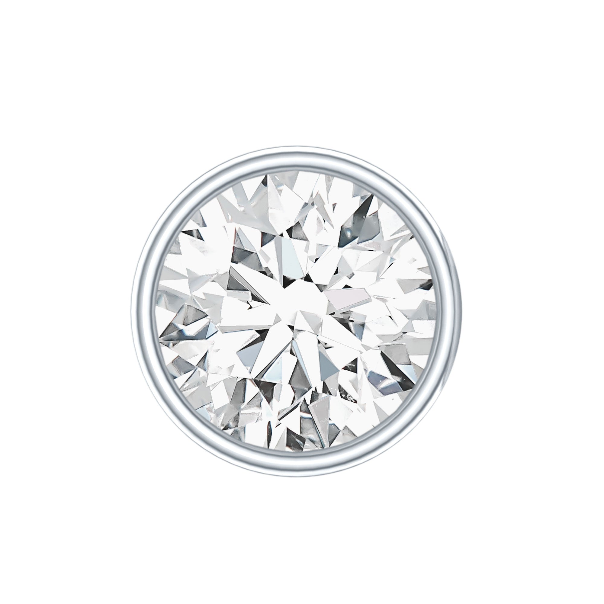 Bezel Set Round Moissanite Earring for Tragus Piercing