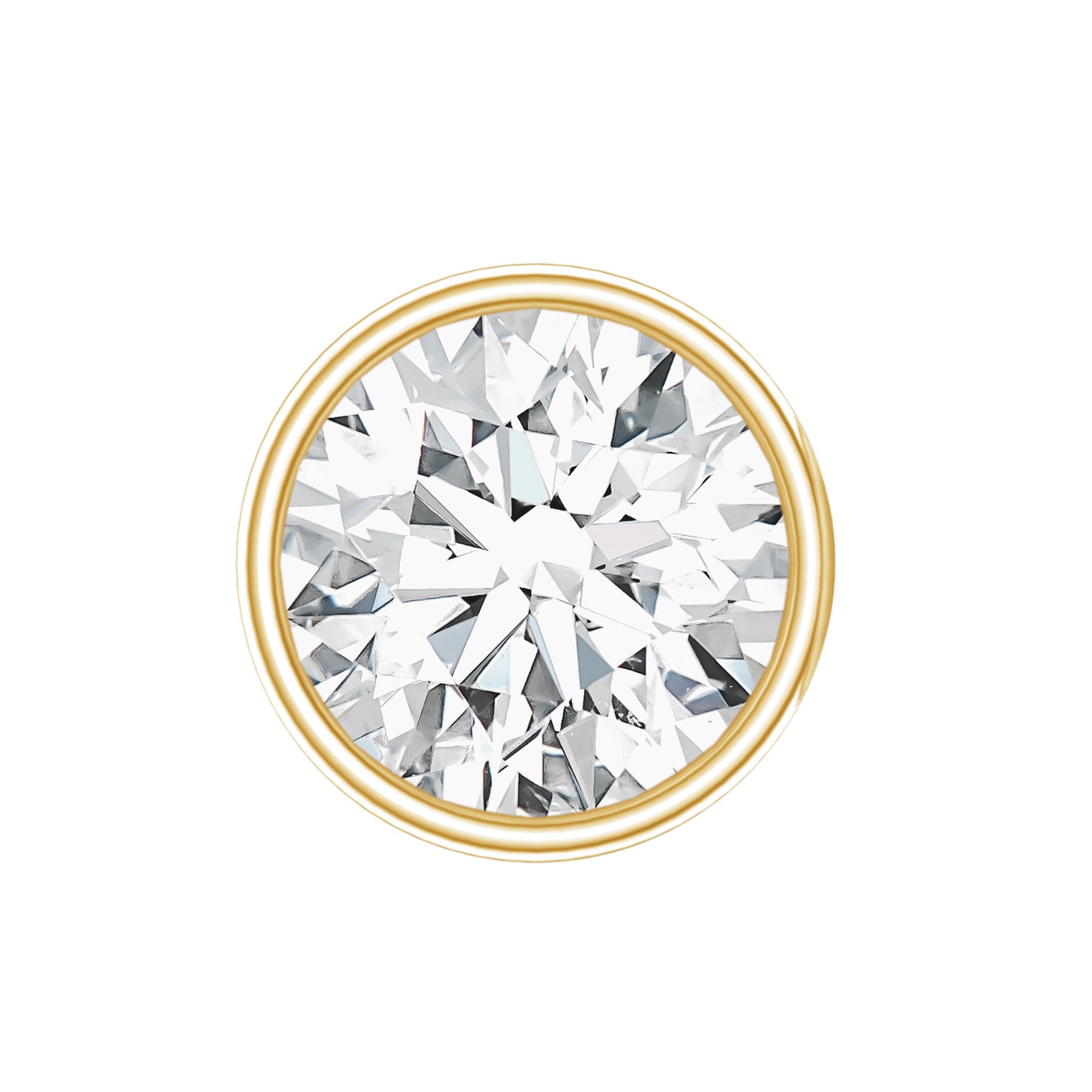 Bezel Set Round Moissanite Earring for Tragus Piercing