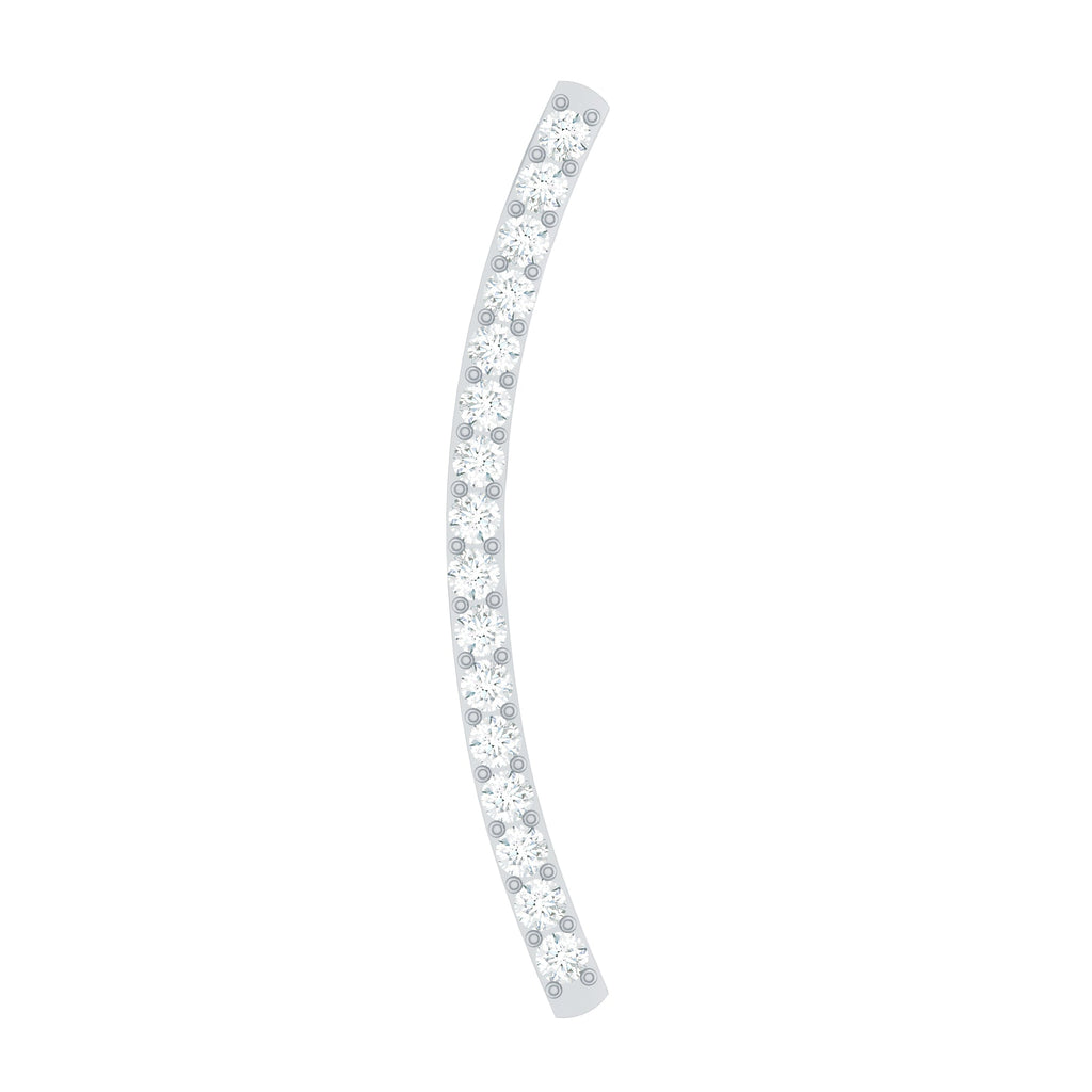 Certified Moissanite Curved Climber Earring for Her