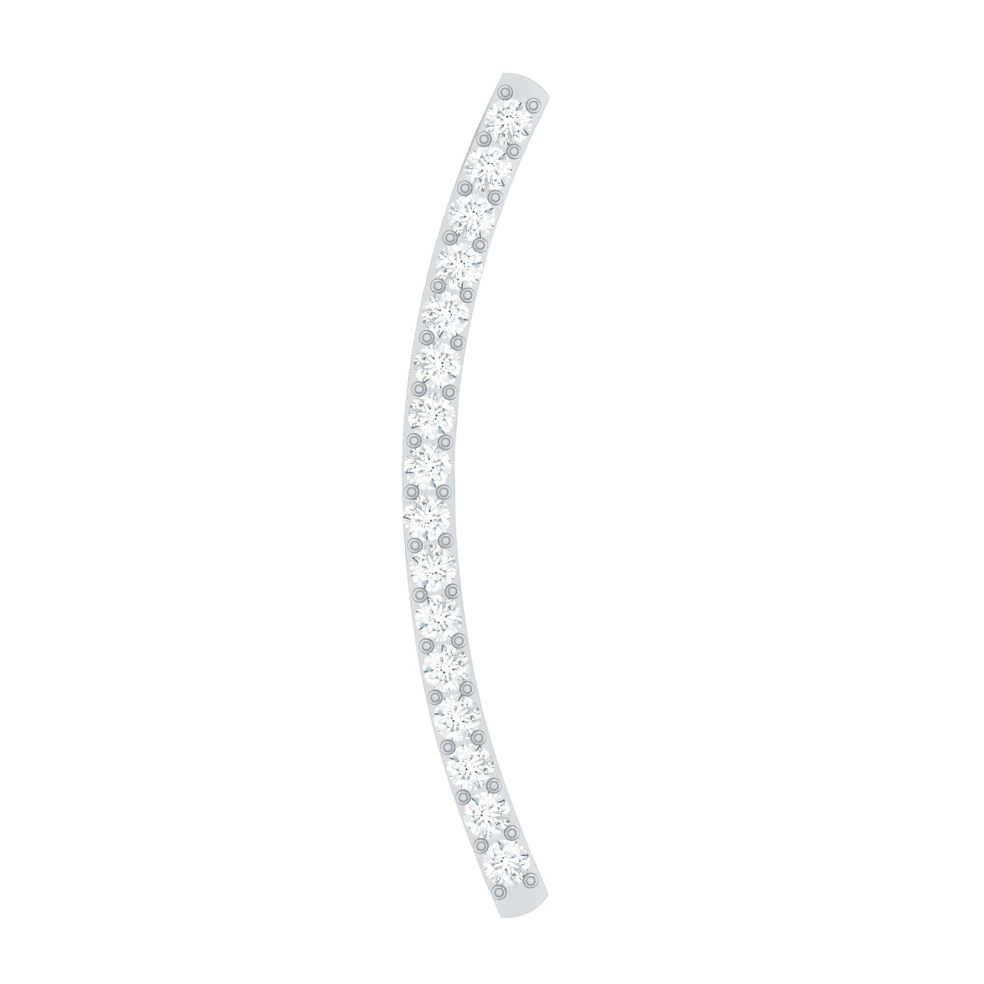 Certified Moissanite Curved Climber Earring for Her