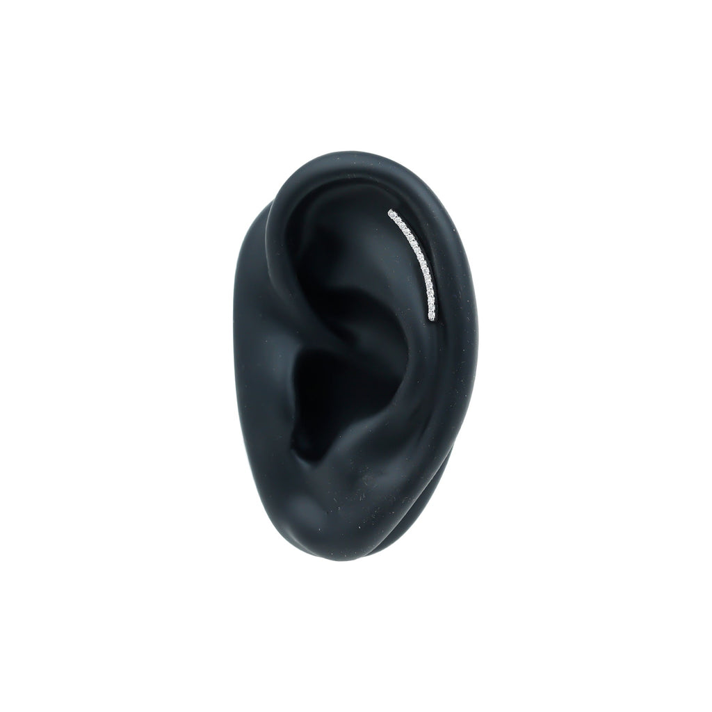 Certified Moissanite Curved Climber Earring for Her