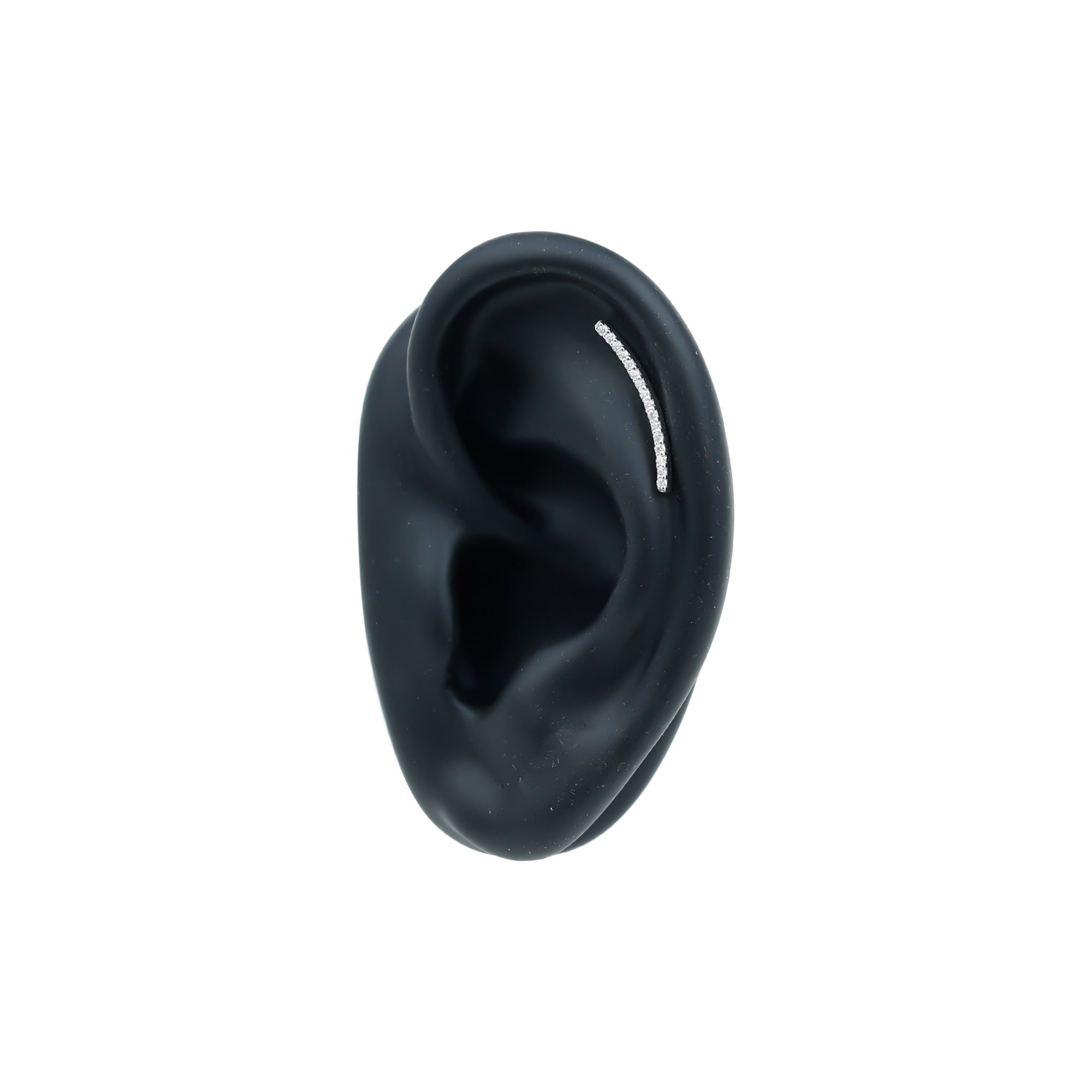 Certified Moissanite Curved Climber Earring for Her