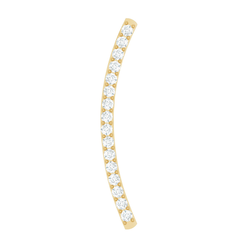 Certified Moissanite Curved Climber Earring for Her